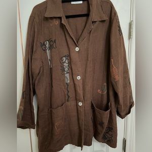 J.Jill XL brown button up jacket